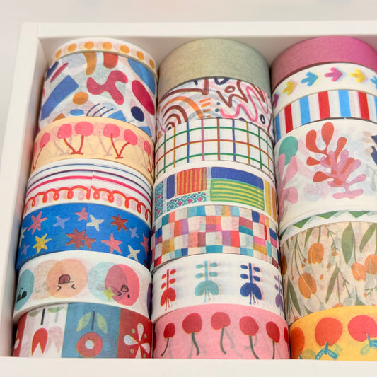 Emmoolife vibrant patterns washi tape set 35 rolls - decorative tape original photo - what’s new crafts