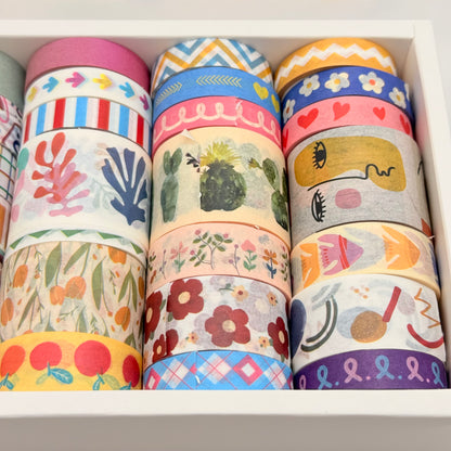 Emmoolife vibrant patterns washi tape set 35 rolls - decorative tape original photo - what’s new crafts