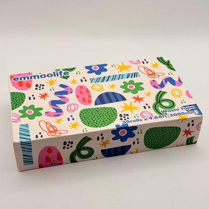 Emmoolife vibrant patterns washi tape set 35 rolls - decorative tape original photo - what’s new crafts