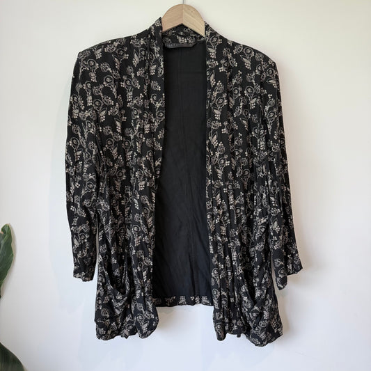 Ella J Black Label Floral Cardigan Blazer - Size 18