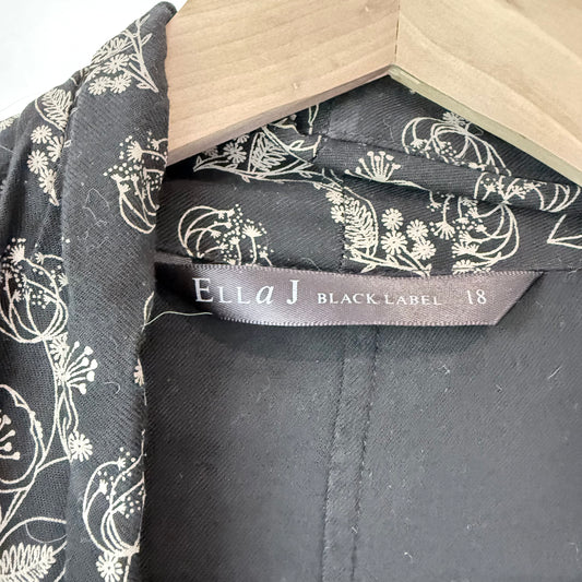 Ella J Black Label Floral Cardigan Blazer - Size 18