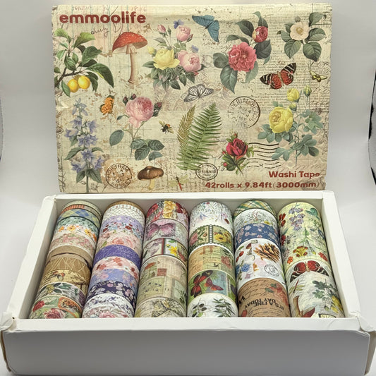 Emoolife Vintage Washi Tape Set 42 Rolls