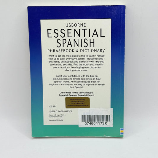 ES Essential Spanish Phrasebook & Dictionary by Usborne