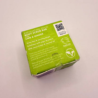 Ethique lime & ginger exfoliating solid body scrub bar 110g - bath additives original photo - what’s new health