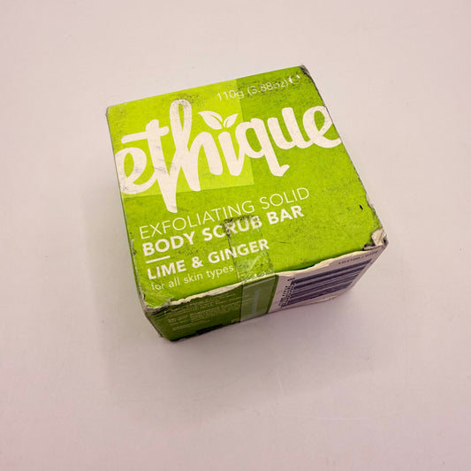 Ethique lime & ginger exfoliating solid body scrub bar 110g - bath additives original photo - what’s new health