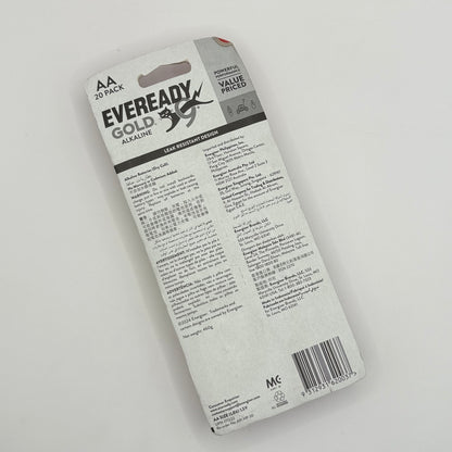 Eveready gold alkaline batteries - aa x 20 - general purpose batteries original photo - what’s new stationery