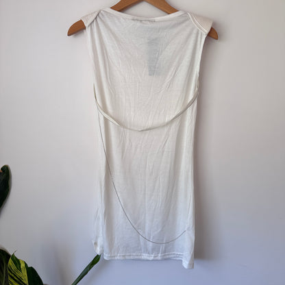 F&L Fashion White Chain Sleeveless Dress - Small