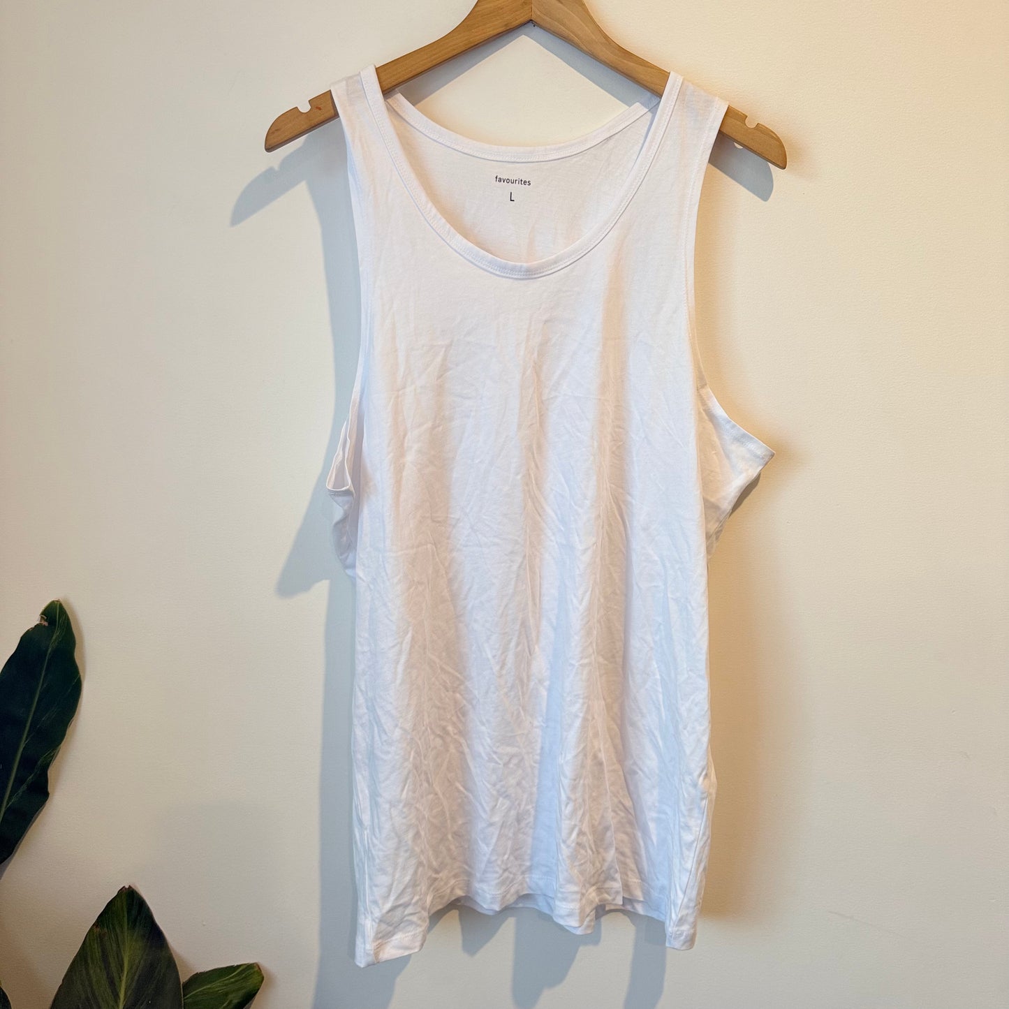 Favourites Singlet Top - White - Large