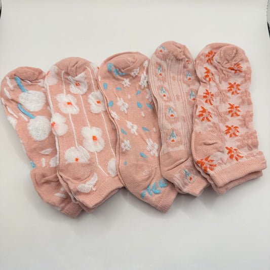 Five-Pack of Assorted Floral Ankle Socks