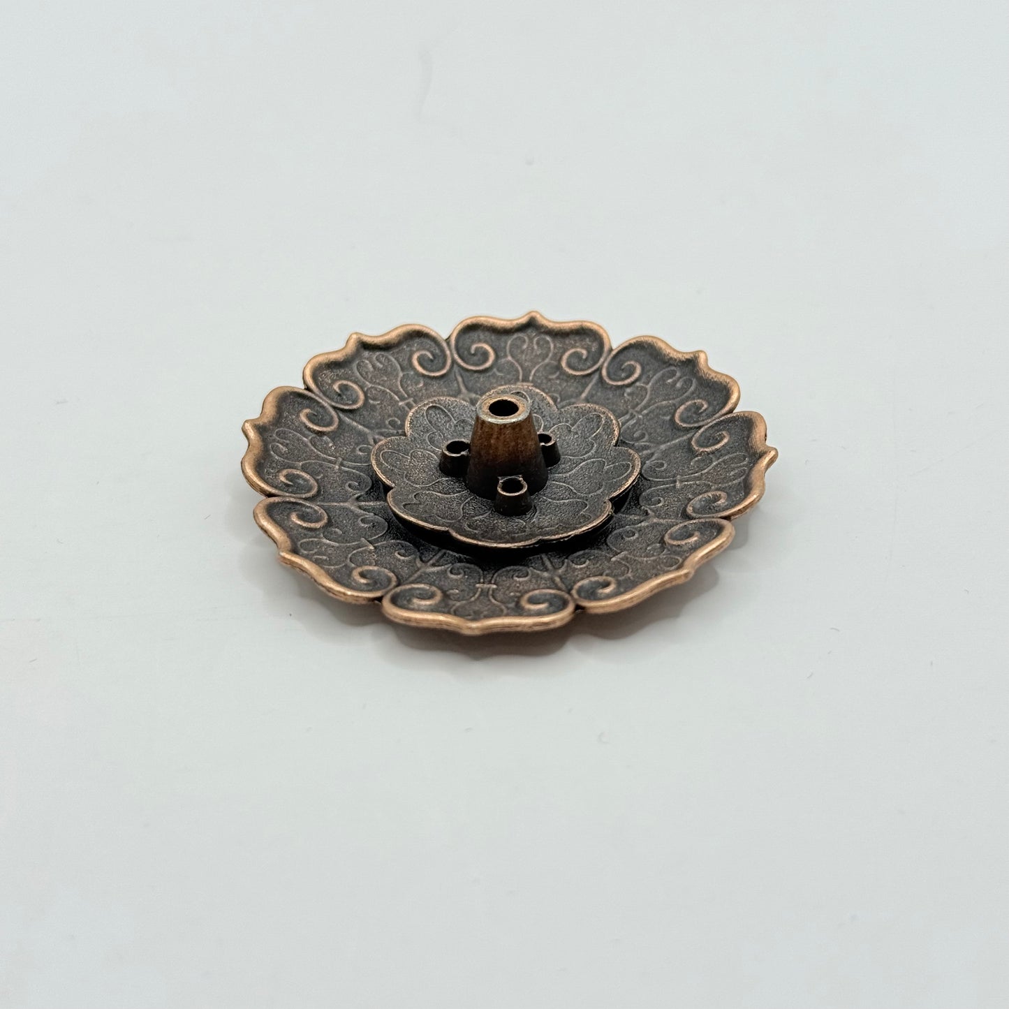 Lotus Copper Tone Incense Dish