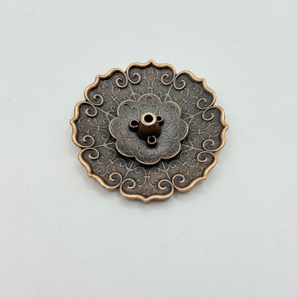 Lotus Copper Tone Incense Dish