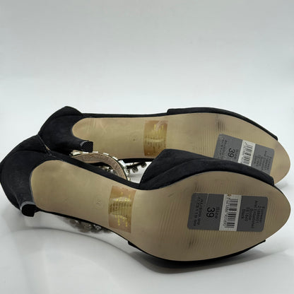 Forever New Black Embellished Stiletto Heels - Size 39