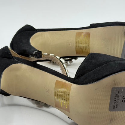Forever New Black Embellished Stiletto Heels - Size 39