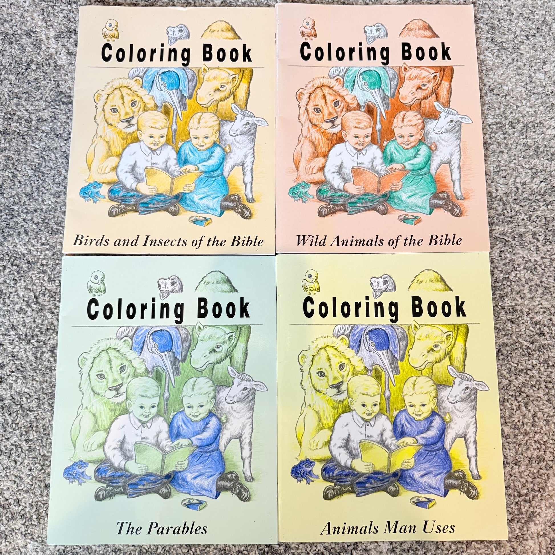 Four-book bible-themed coloring book set - coloring books & pads printed media