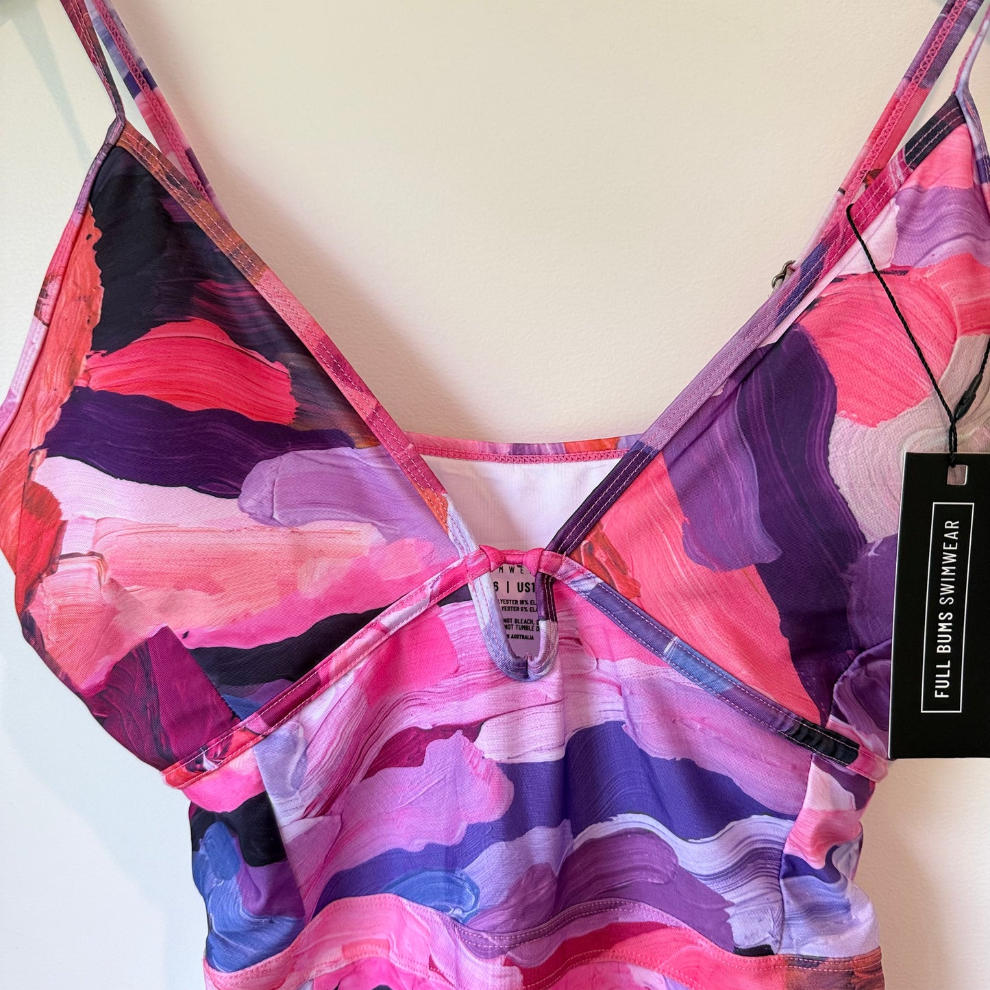 Full Bums Swimwear One-Piece - Pink/Purple Abstract - Size 16