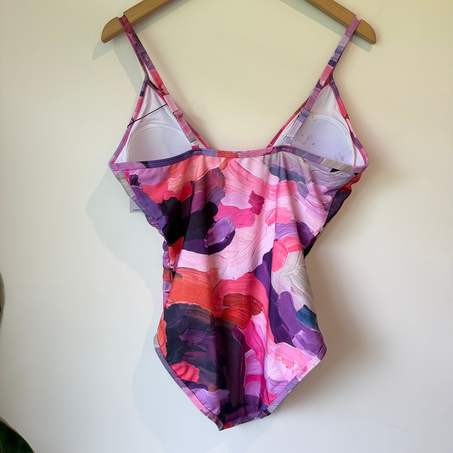 Full Bums Swimwear One-Piece - Pink/Purple Abstract - Size 16