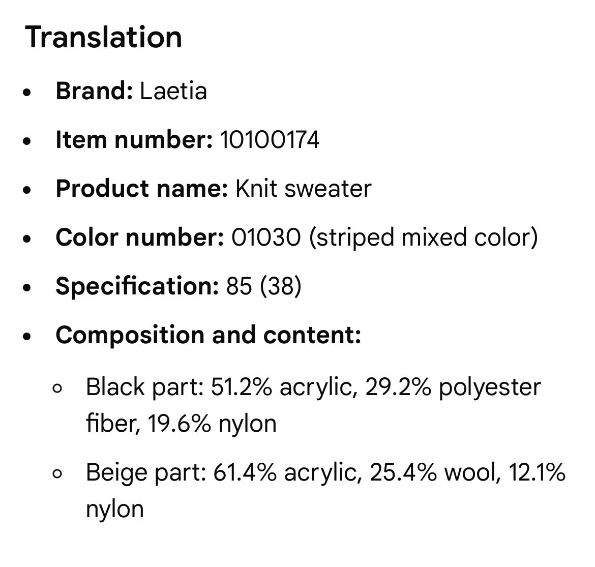 Laetia Size 6 Long-Sleeve Striped Top