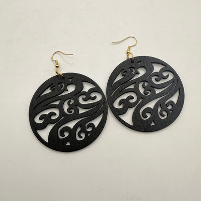 Wooden Koru Design Earrings - Brand New - Lightweight - Māori  Inspired