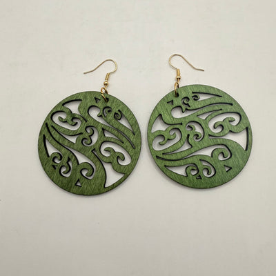 Wooden Koru Design Earrings - Brand New - Lightweight - Māori  Inspired
