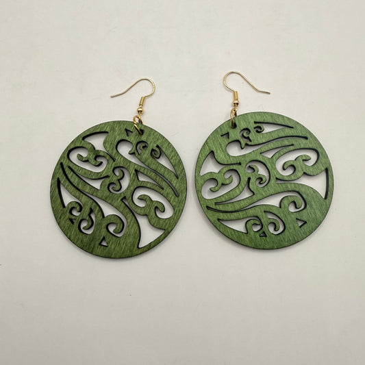 Wooden Koru Design Earrings - Brand New - Lightweight - Māori  Inspired