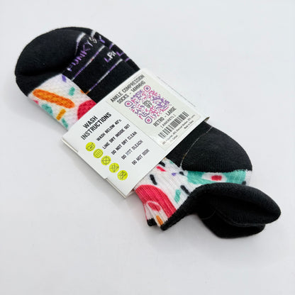 Funky Sock Co Ankle Compression Socks Retro - Large
