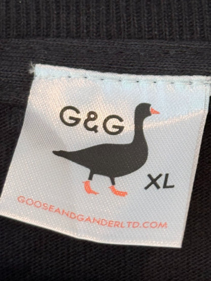 Goose & gander size xl unisex embroidered goose t-shirt - black - t-shirts tops men’s apparel