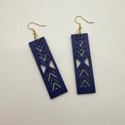 Geometric Wooden Dangle Earrings