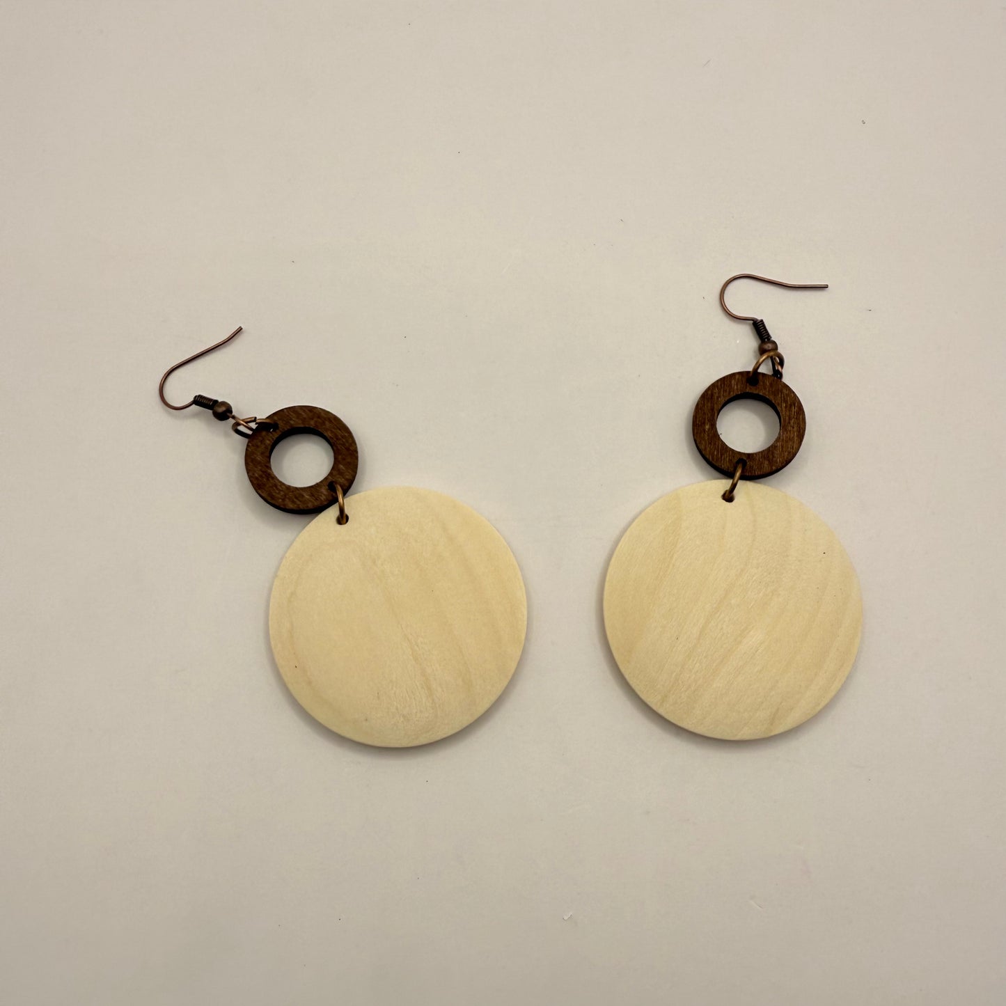 Geometric Wooden Drop Earrings