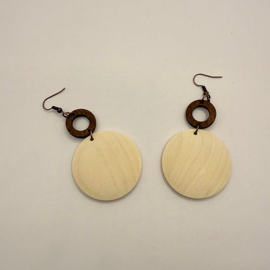 Geometric Wooden Drop Earrings
