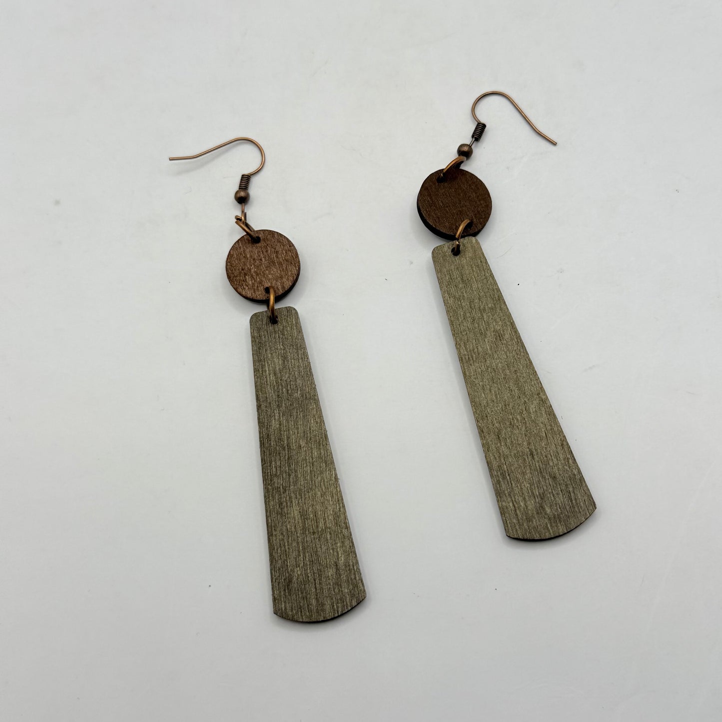 Geometric and Wood Dangle Earrings