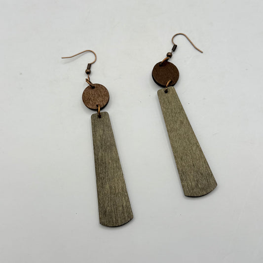 Geometric and Wood Dangle Earrings