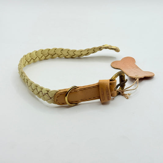 Georgie Paws Braided Leather Dog Collar - Small