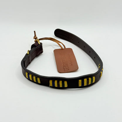 Georgie Paws Jinky Ribbon Leather Dog Collar - Medium