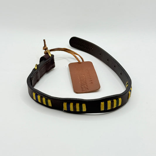 Georgie Paws Jinky Ribbon Leather Dog Collar - Medium