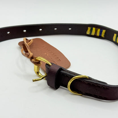 Georgie Paws Jinky Ribbon Leather Dog Collar - Medium