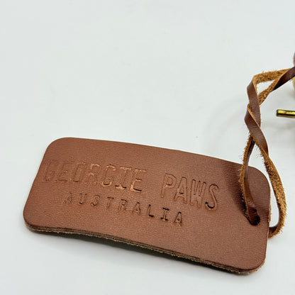 Georgie Paws Jinky Ribbon Leather Dog Collar - Medium