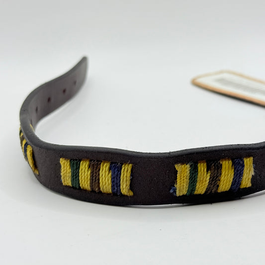 Georgie Paws Jinky Ribbon Leather Dog Collar - Small