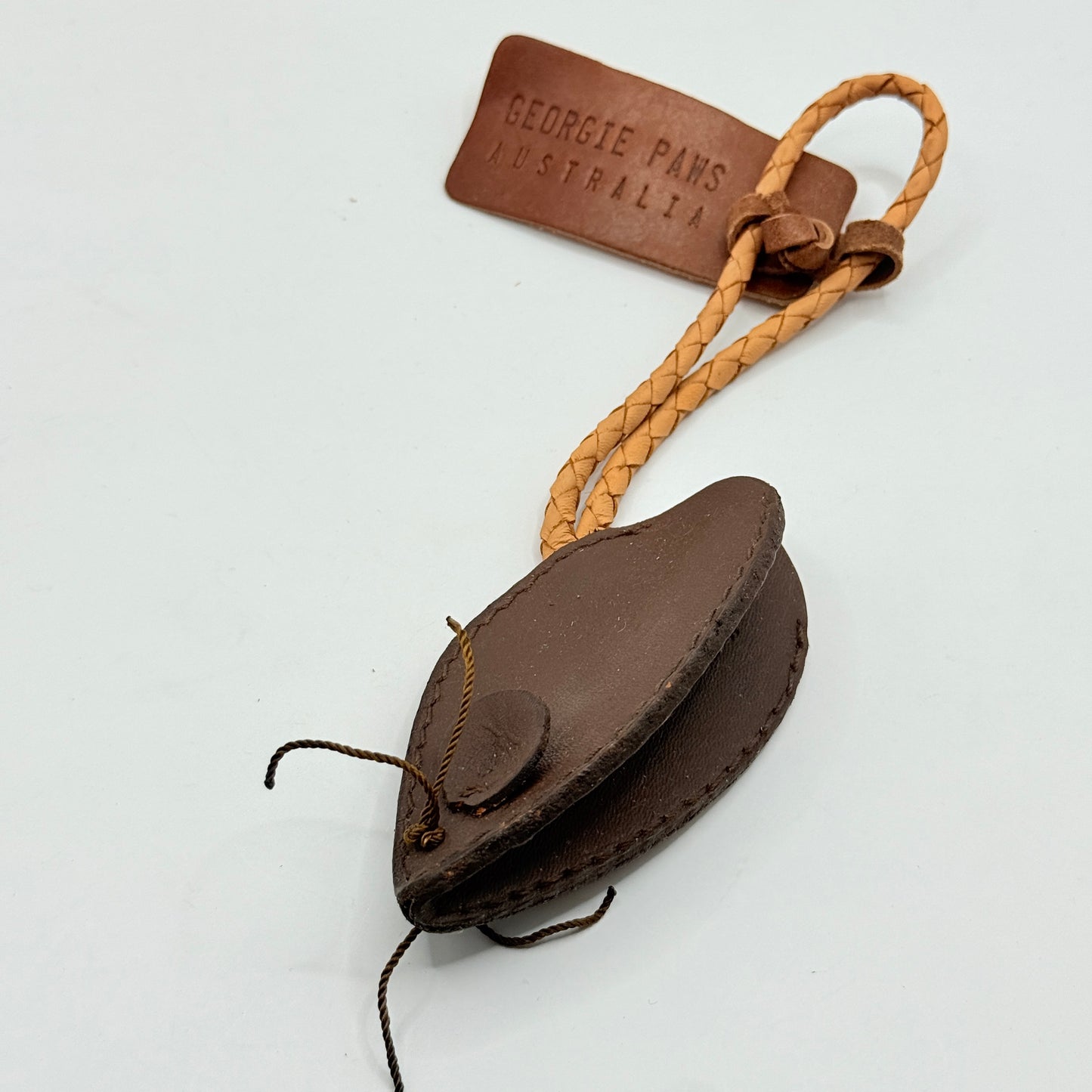 Georgie Paws Leather Mouse Poobag Dispenser - Chicory