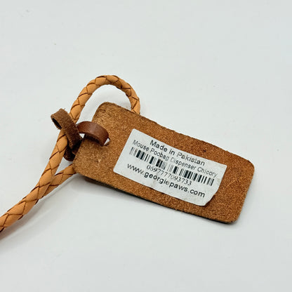 Georgie Paws Leather Mouse Poobag Dispenser - Chicory