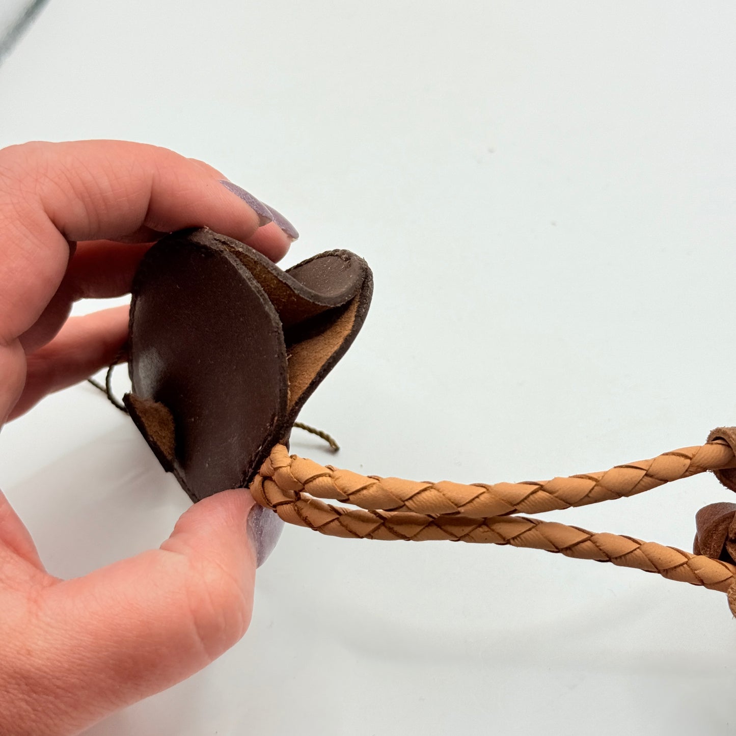 Georgie Paws Leather Mouse Poobag Dispenser - Chicory