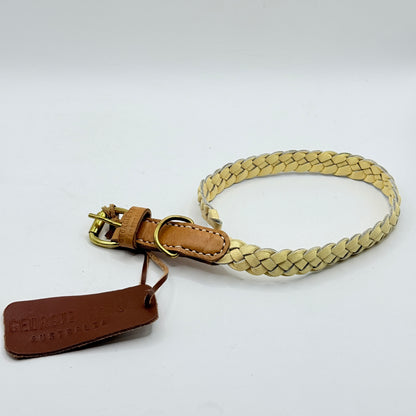 Georgie Paws Windsor Braided Leather Dog Collar - Medium