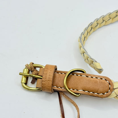 Georgie Paws Windsor Braided Leather Dog Collar - Medium