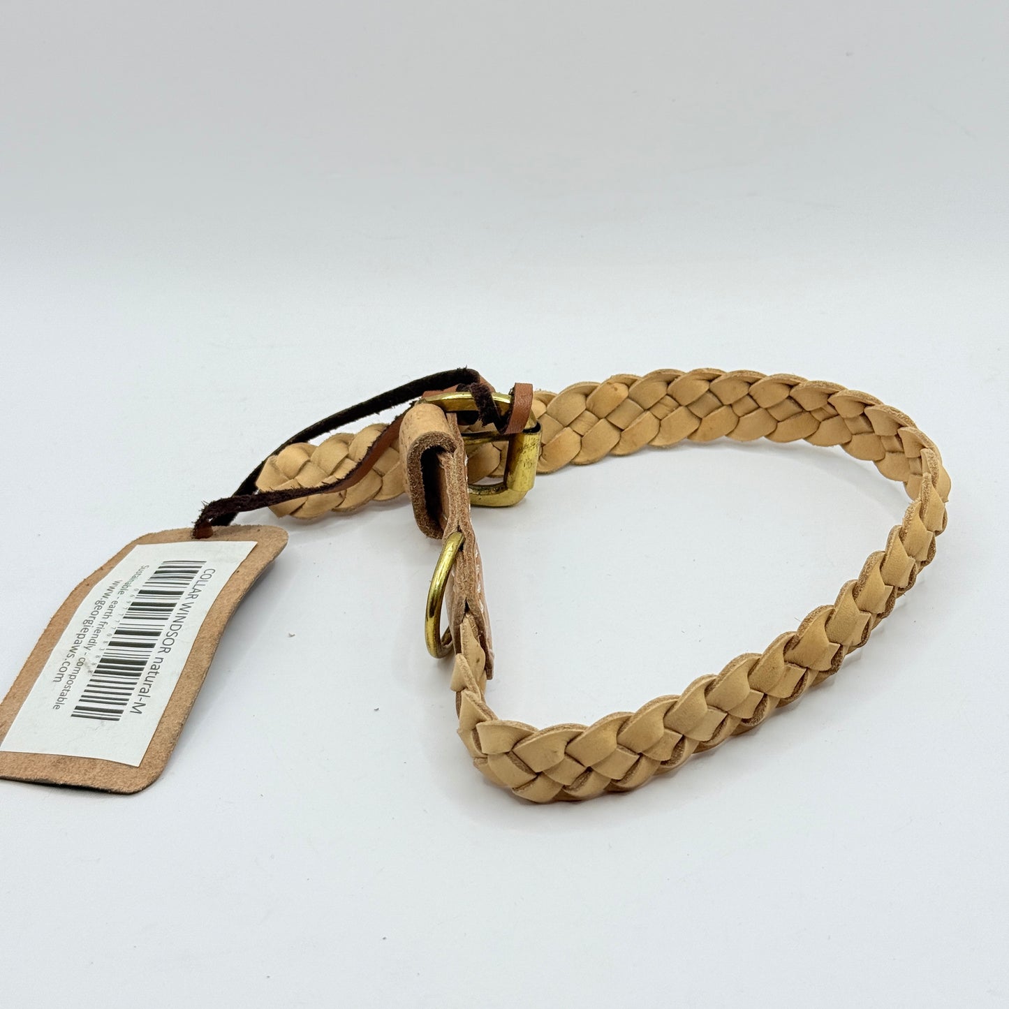 Georgie Paws Windsor Natural Braided Dog Collar - Medium