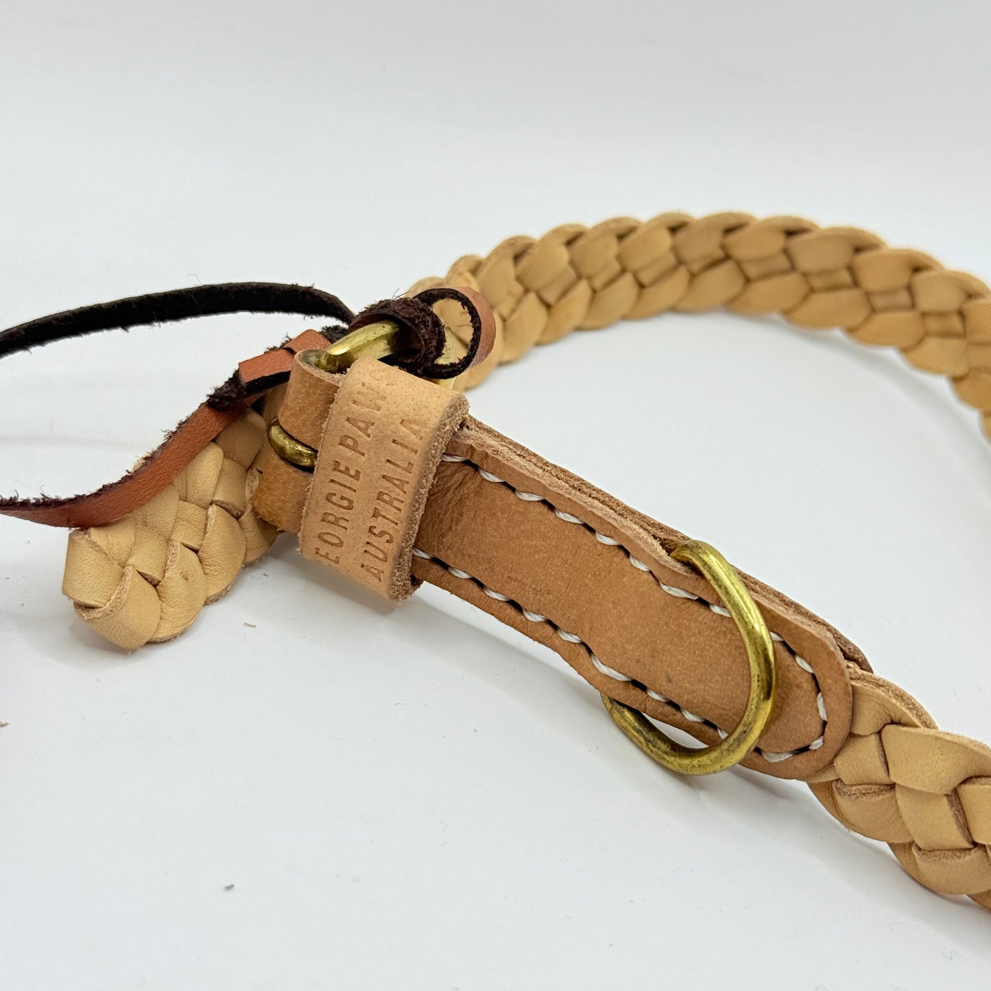 Georgie Paws Windsor Natural Braided Dog Collar - Medium