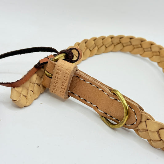 Georgie Paws Windsor Natural Braided Dog Collar - Medium