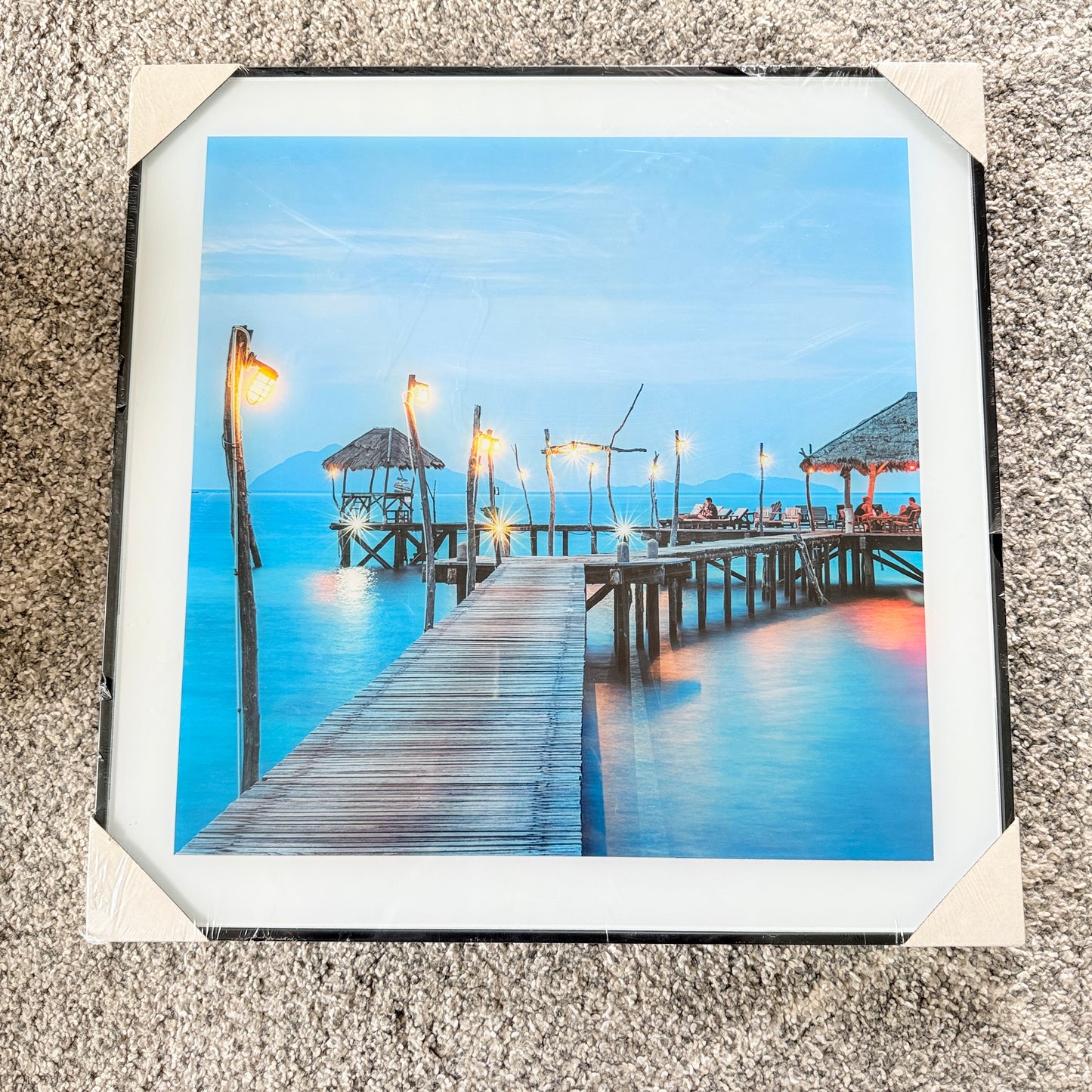 Get Posh Tropical Pier Framed Wall Art 50cm