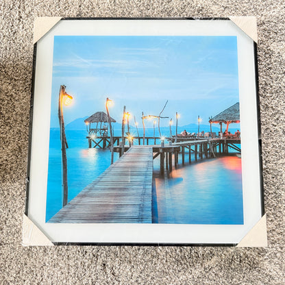 Get Posh Tropical Pier Framed Wall Art 50cm