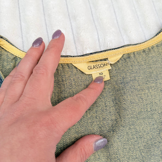 Glassons Cropped Denim Vest with Raw Hem - Size 10