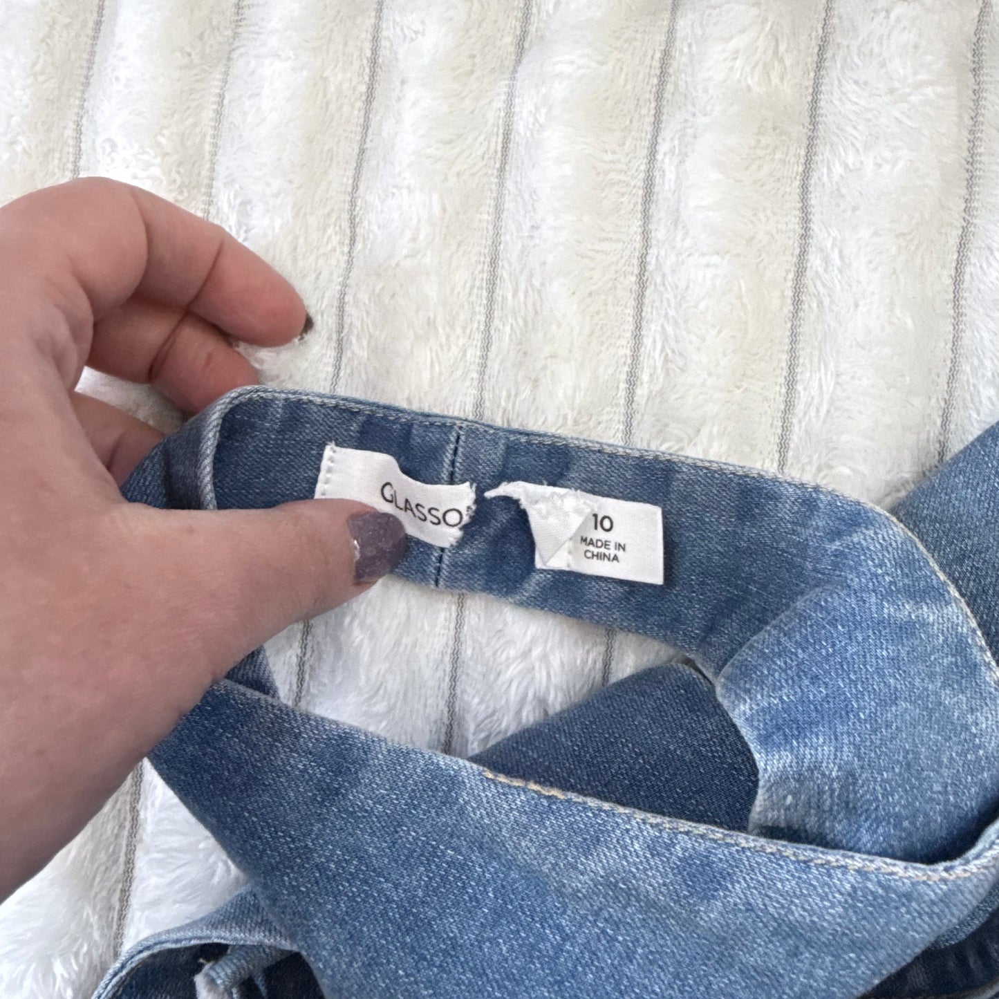 Glassons Denim Halter Neck Tie-Back Top Blue - Size 10