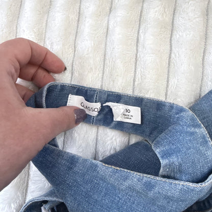 Glassons Denim Halter Neck Tie-Back Top Blue - Size 10